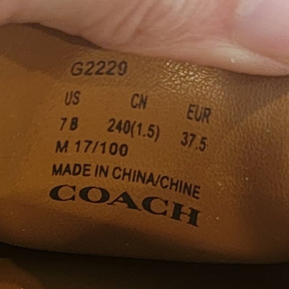COACH Fredrica Pebble Grain Leather Loafers - Ginger - Picture 10 of 12